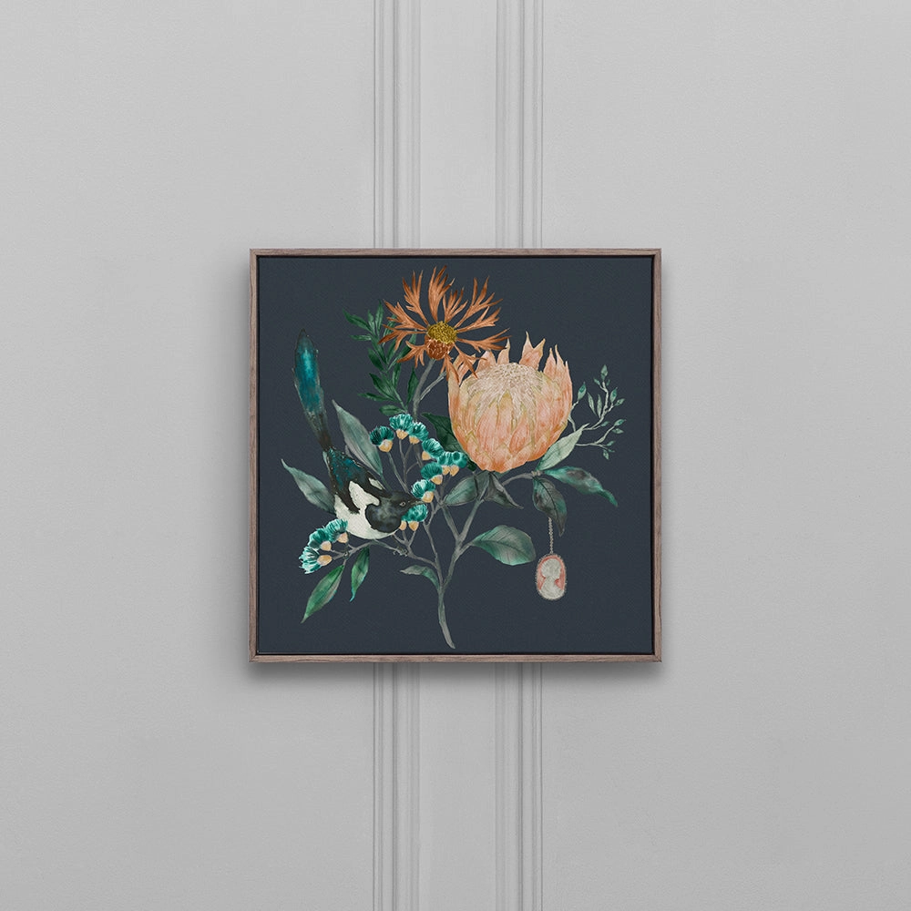 Fortazela Sapphire Framed Canvas Stone