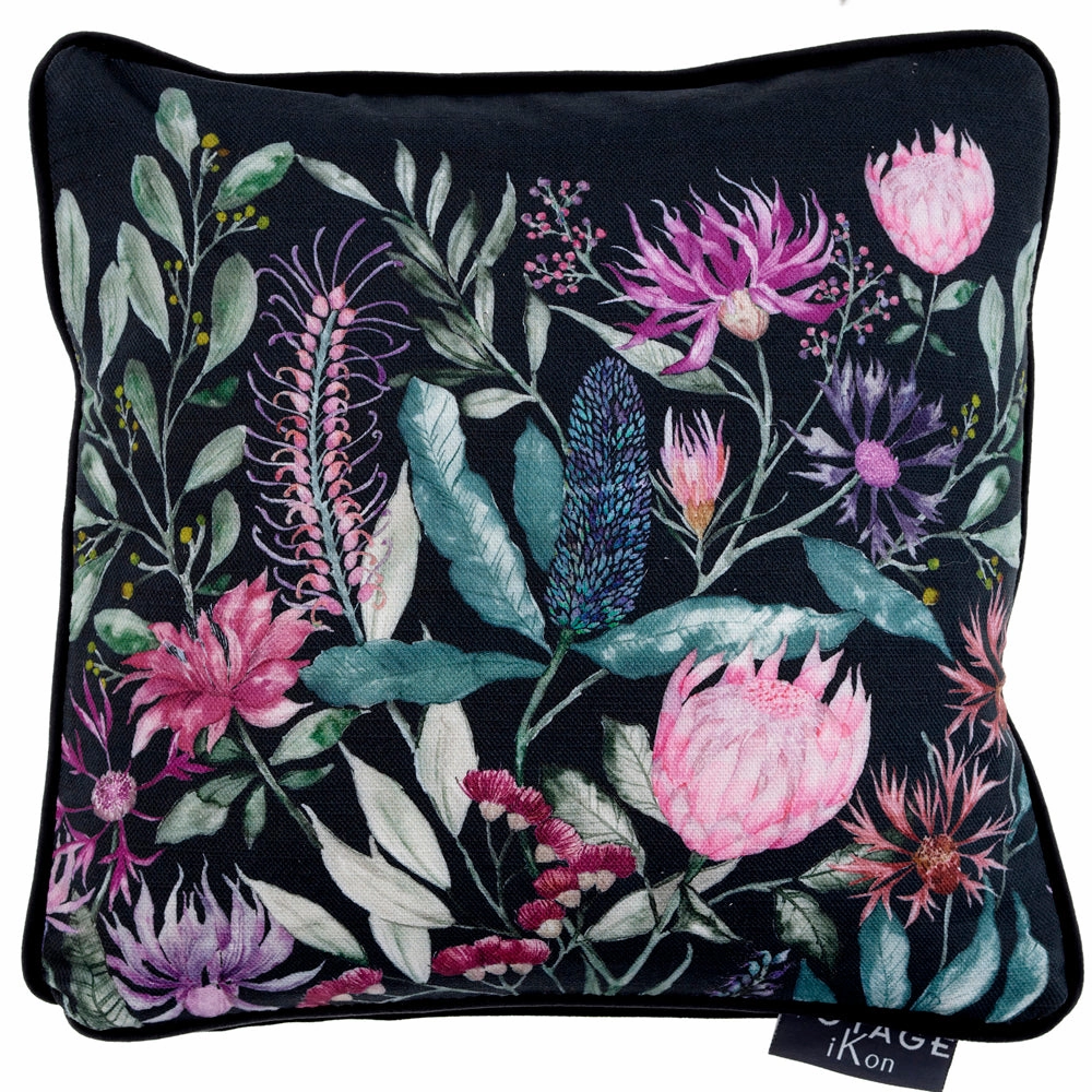 Fortazela Small Printed Feather Cushion Onyx