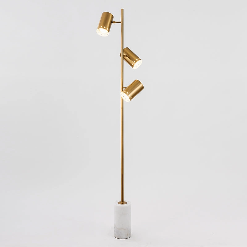 Franz Modern Gold Floor Lamp with Marble Base