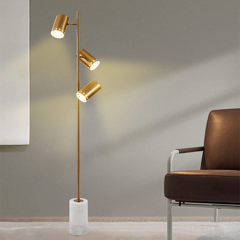 Franz Modern Gold Floor Lamp with Marble Base