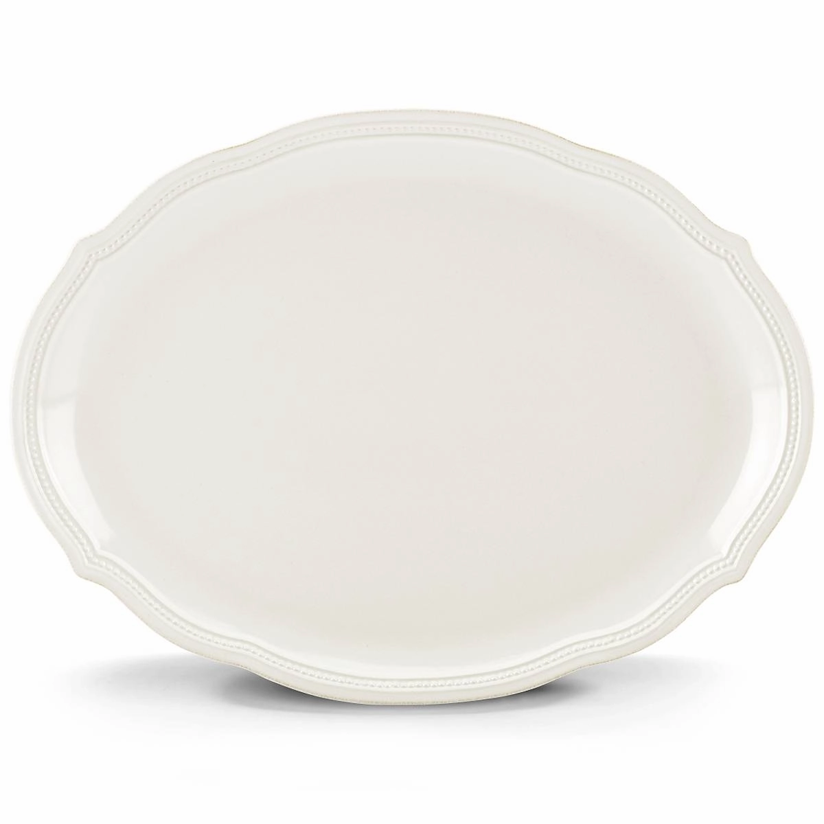 French Perle Bead White Oval Plattermodern kitchen decor ,kitchen dinner set ,dinnerware 