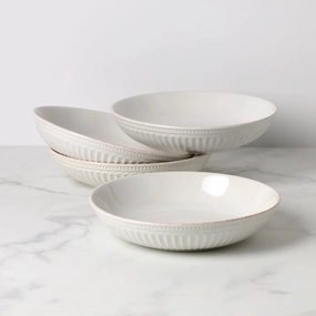 French Perle Groove Dinner Bowls - Set of 4modern kitchen decor ,kitchen dinner set ,dinnerware 
