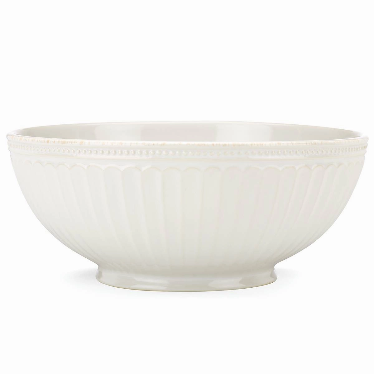 French Perle Groove White Medium Bowl