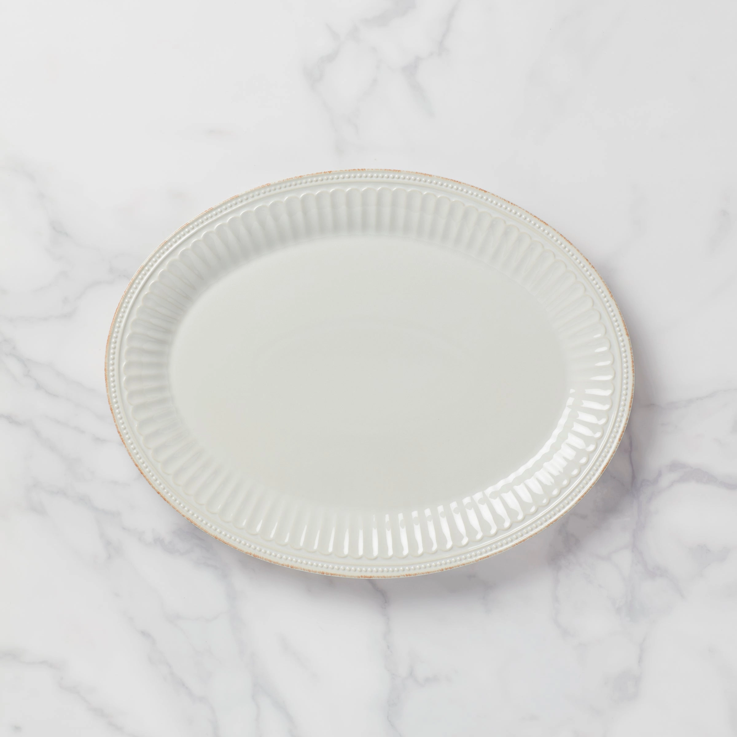 French Perle Groove White Plattermultipurpose serving tray