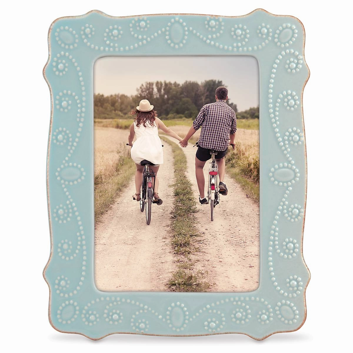French Perle Ice Blue 5" x 7" Framehome decor ,wall decor 