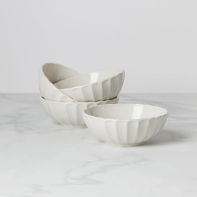 French Perle Scallop All-Purpose Bowls - Set of 4modern kitchen decor ,kitchen dinner set ,dinnerware 