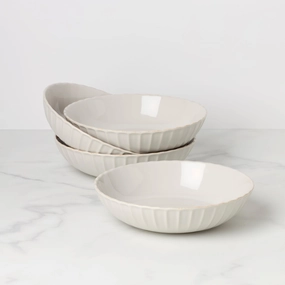 French Perle Scallop Pasta Bowls - Set of 4modern kitchen decor ,kitchen dinner set ,dinnerware 