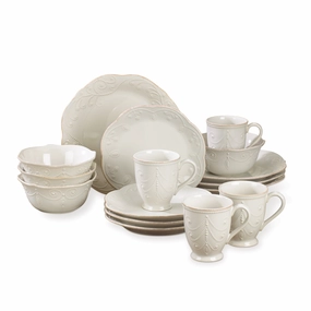 French Perle White 16-Piece Dinnerware Setmodern kitchen decor ,kitchen dinner set ,dinnerware 