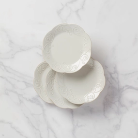 French Perle White 4-Piece Dessert Setmodern kitchen decor ,kitchen dinner set ,dinnerware 