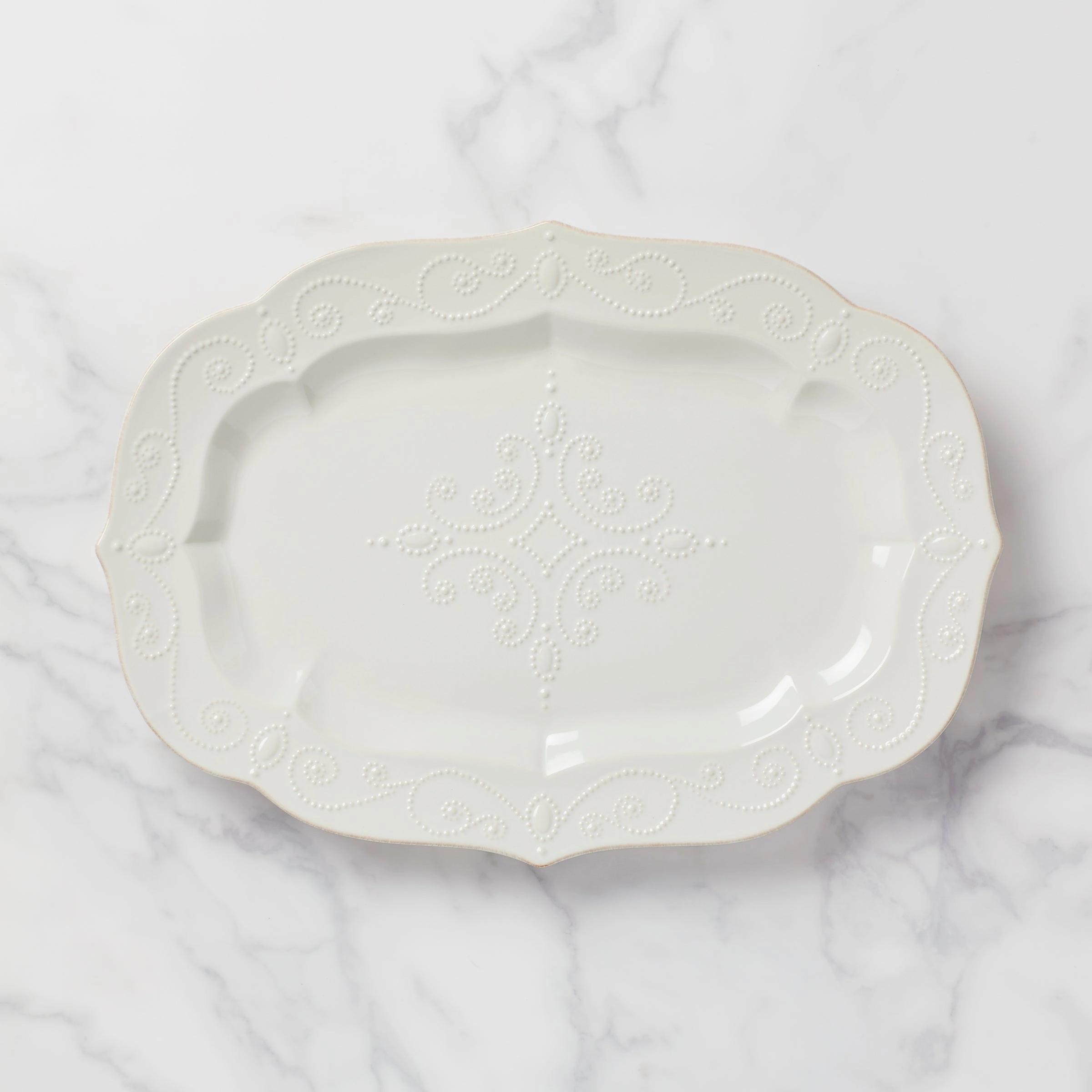 French Perle White Large Serving Plattermultipurpose serving tray