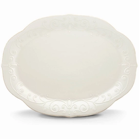 French Perle White Oval Serving Plattermultipurpose serving tray