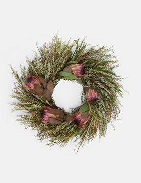 Fresh Handmade Grevillea and Pink Ice Protea Wreathhome decor ,wall decor 