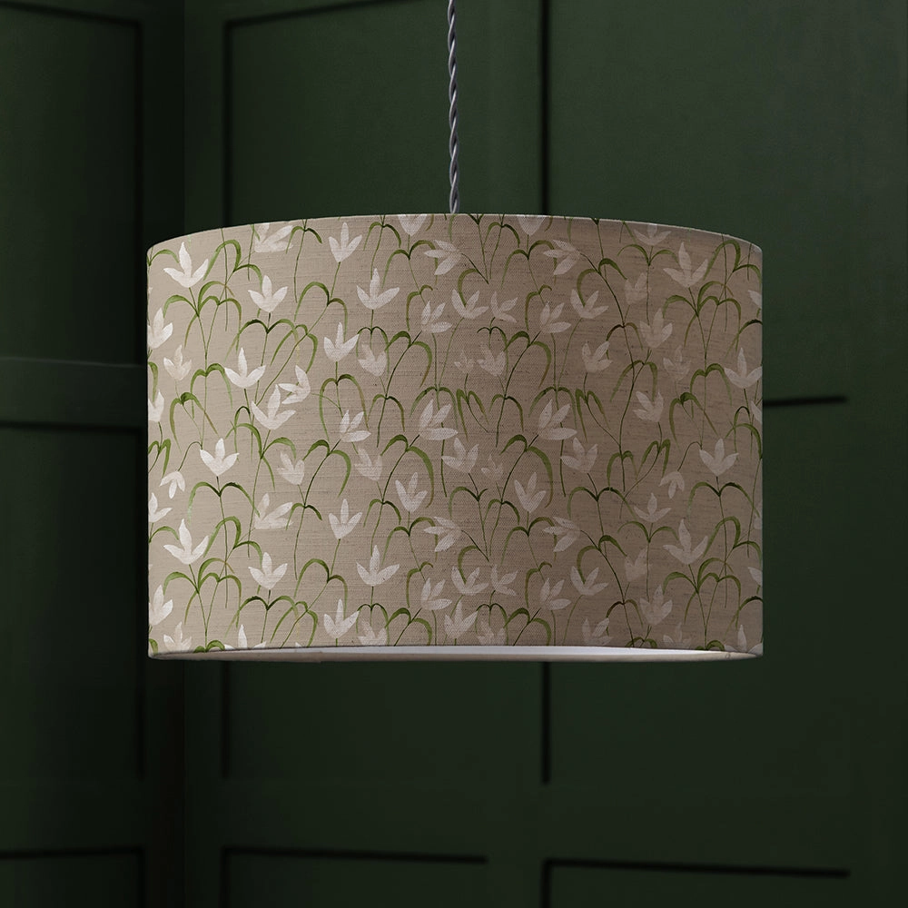 Fresia Eva Printed Lamp Shade Stonereplacement lampshade,White Linen Drum Lampshade for Table or Floor Lamp