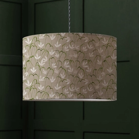 Fresia Eva Printed Lamp Shade Stonereplacement lampshade,White Linen Drum Lampshade for Table or Floor Lamp
