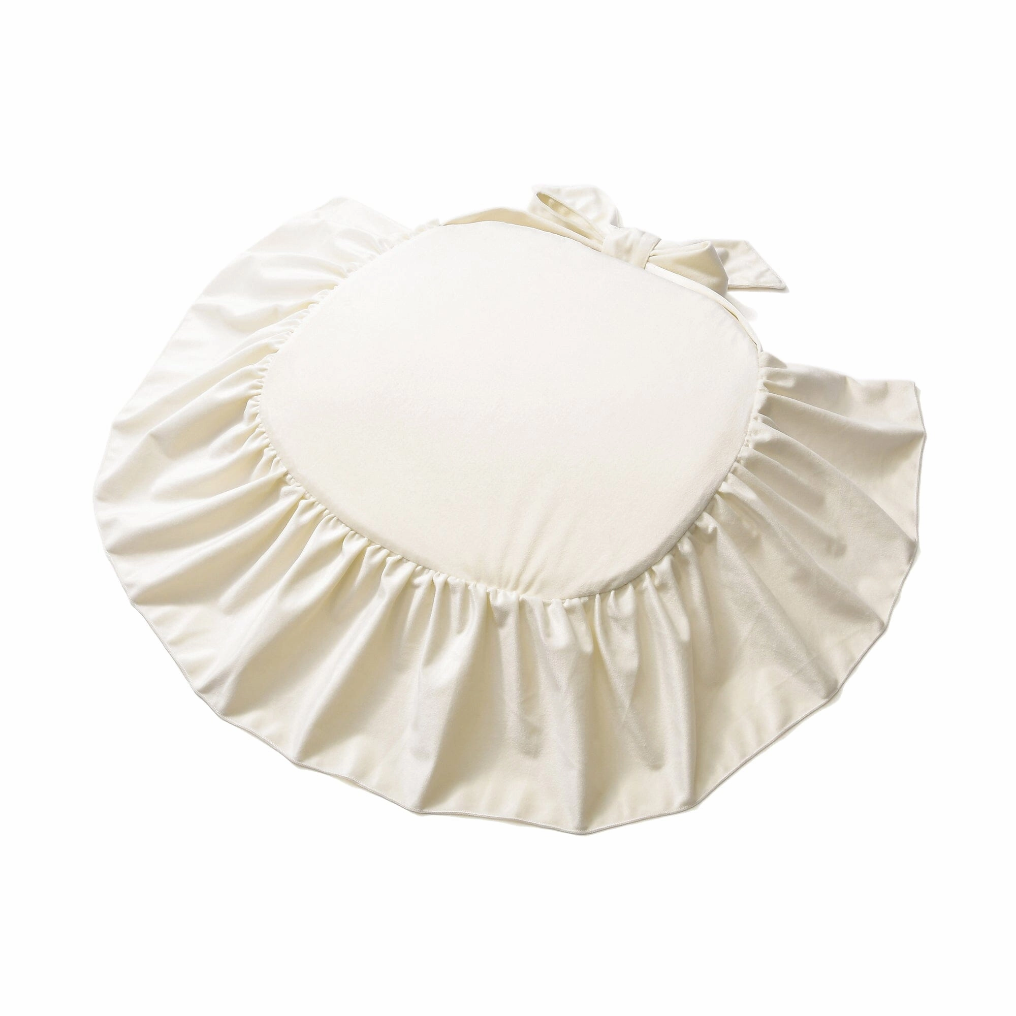 Frill Chair Seat Cushion  Ivory