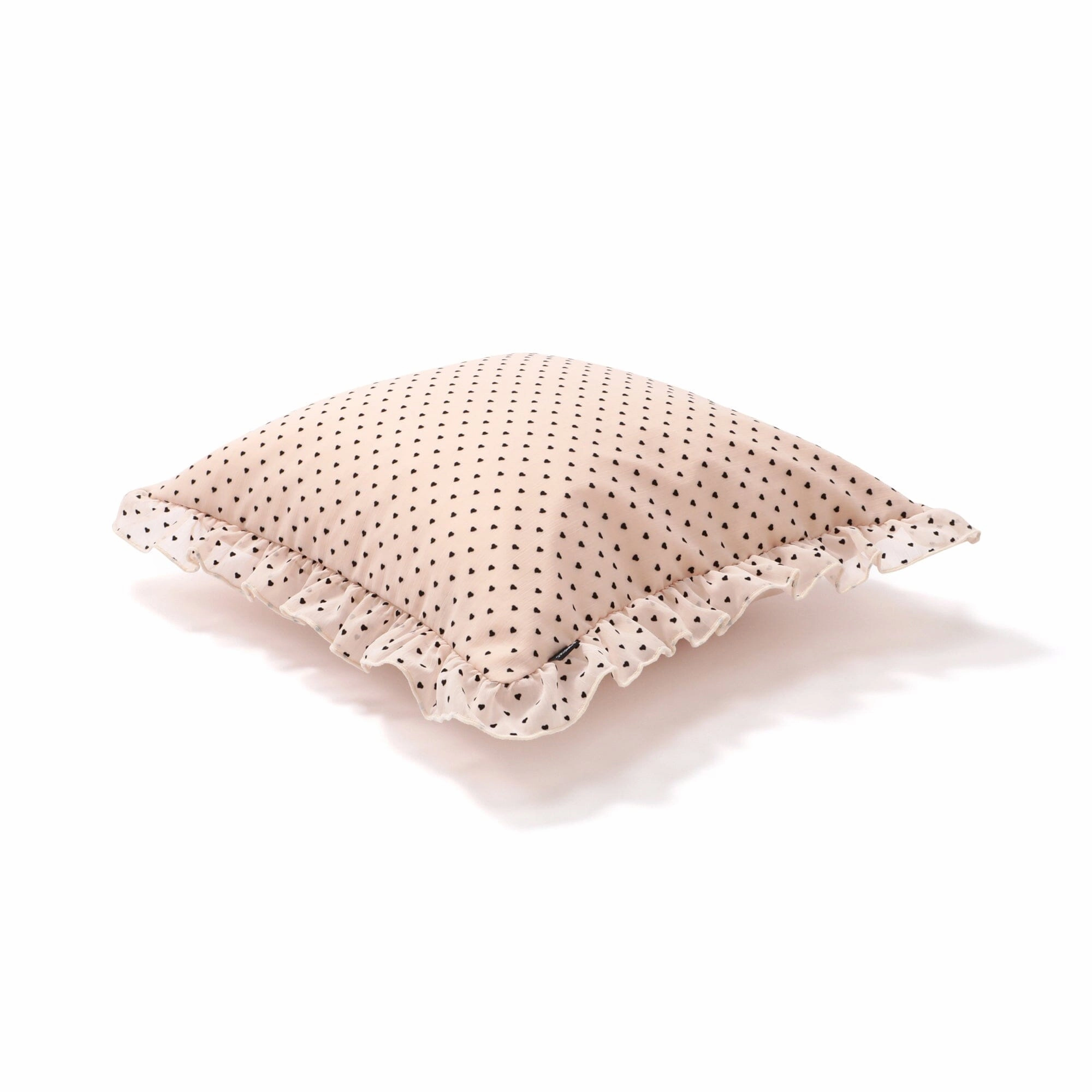 Frill Heart Cushion Cover 450 X 450 Light Pink