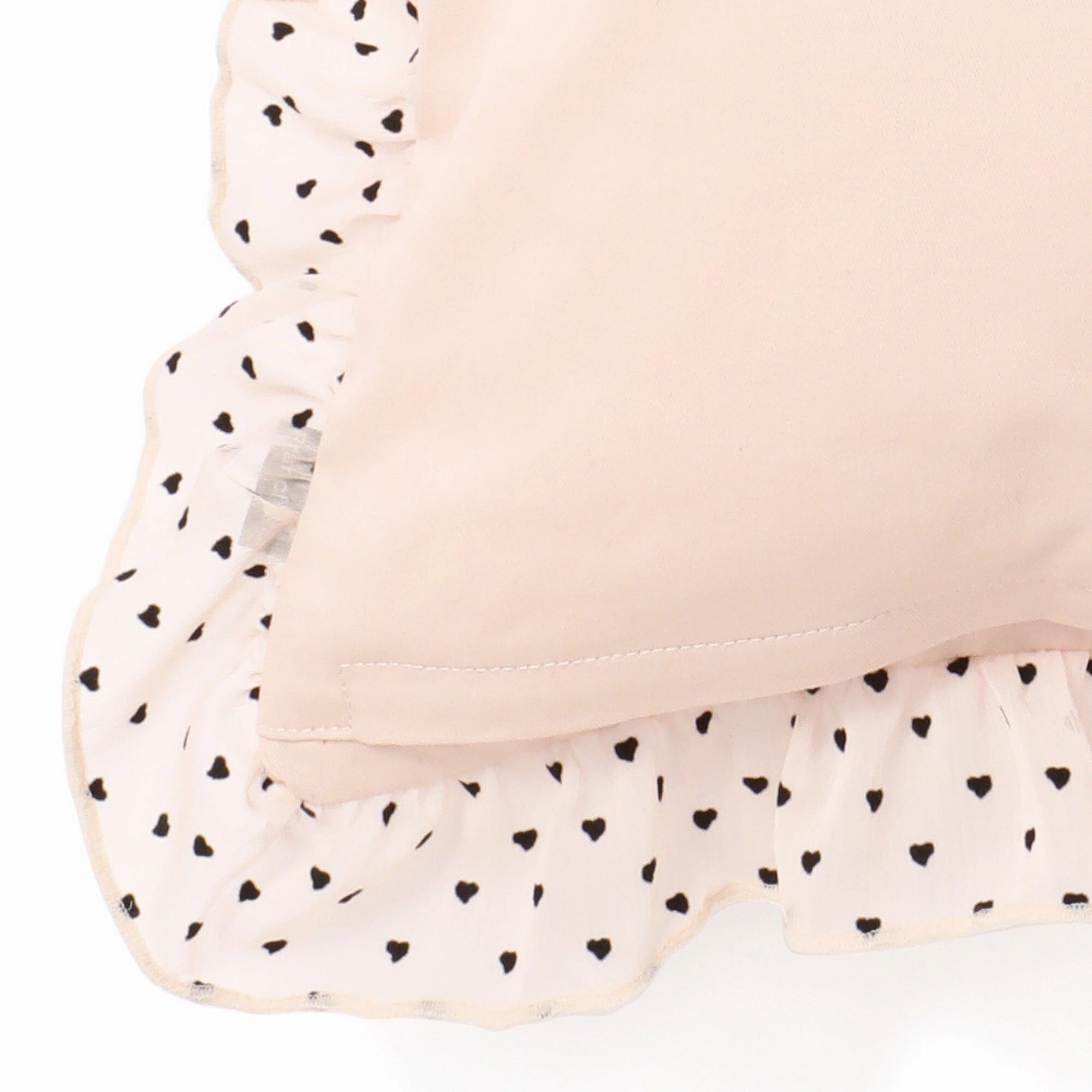 Frill Heart Cushion Cover 450 X 450 Light Pink