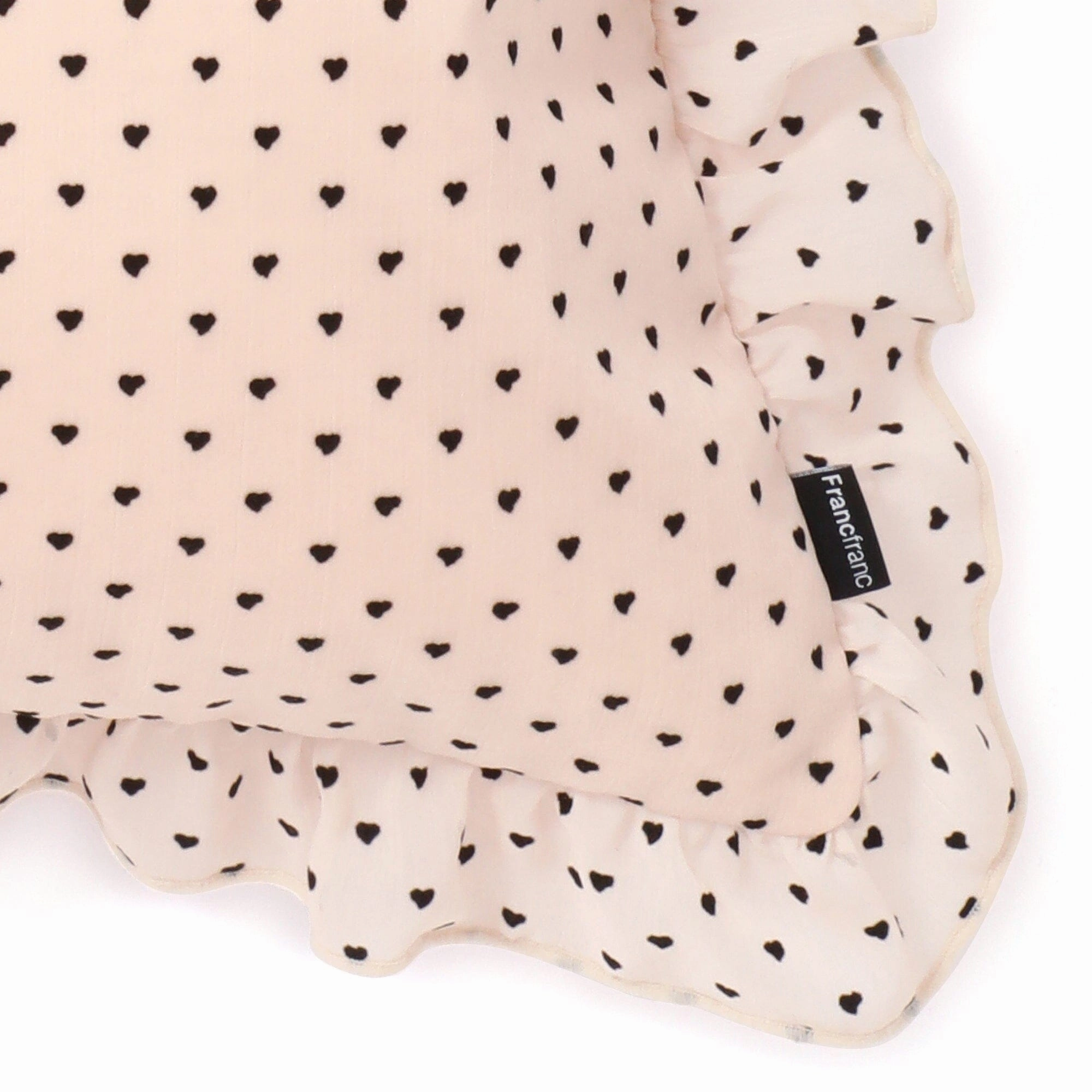 Frill Heart Cushion Cover 450 X 450 Light Pink