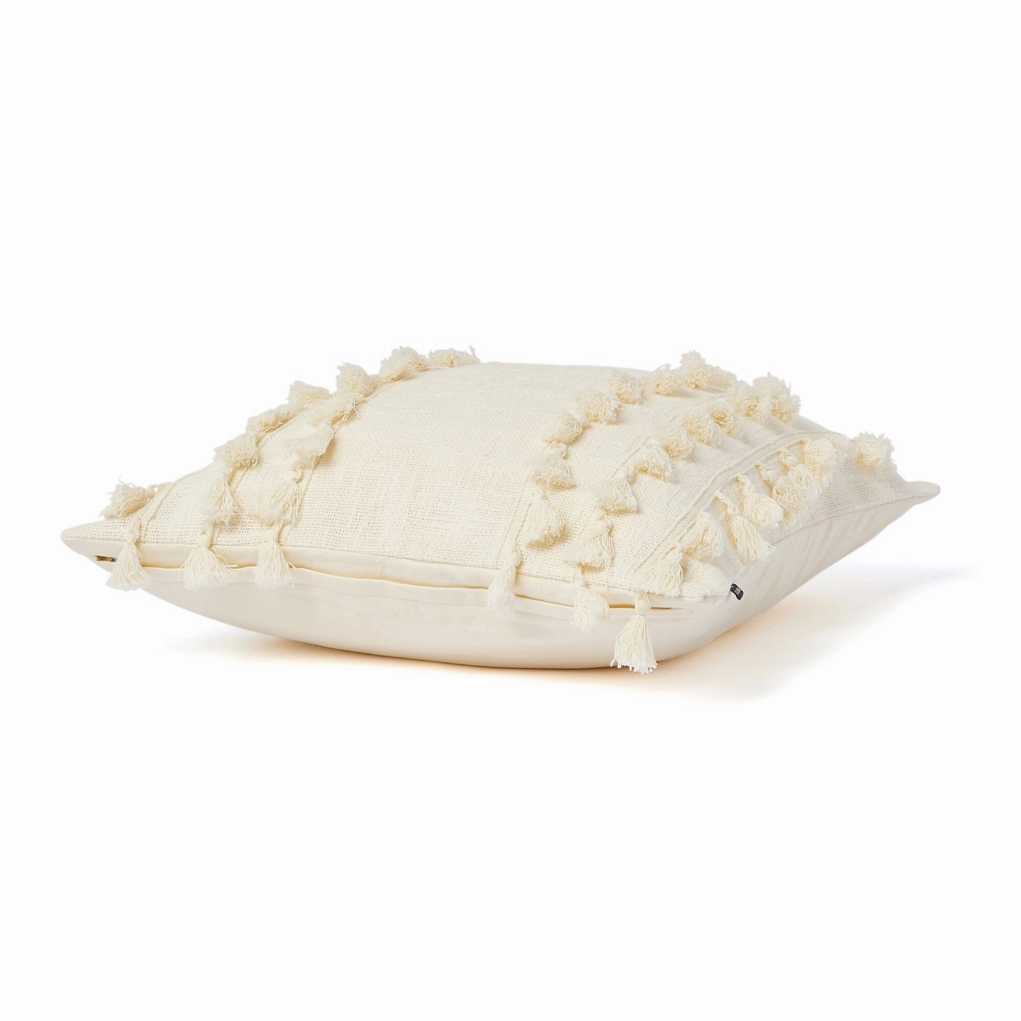 Fringe Tassel Cushion Cover 450 X 450 White