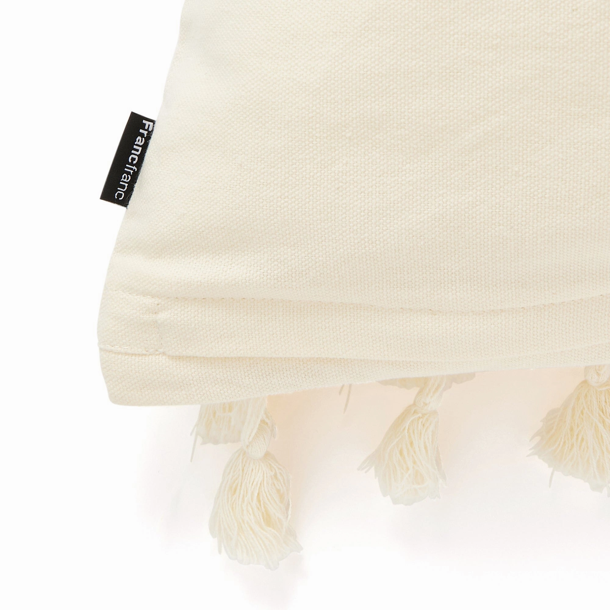 Fringe Tassel Cushion Cover 450 X 450 White