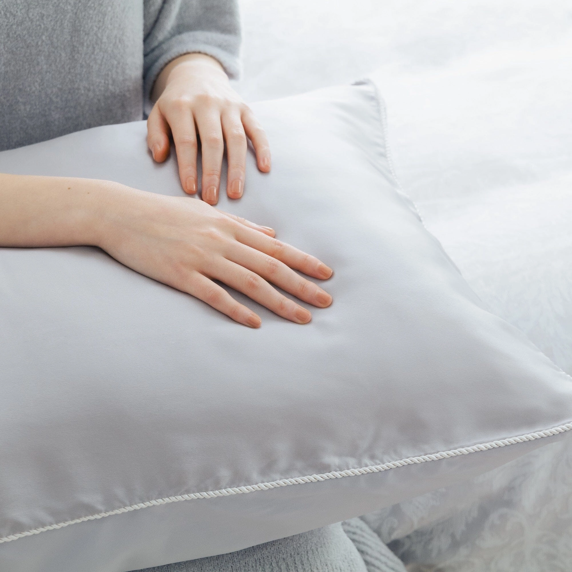 Front Silk Pillow Case 500 X 700 Gray