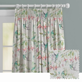 Fuchsia Flight Printed Made to Measure Curtains Creambedding sets ,throw blankets 