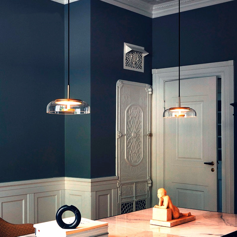 Future Deco Brass and Glass Ceiling Light