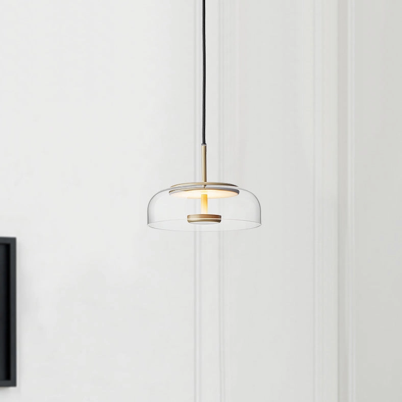 Future Deco Brass and Glass Ceiling Light