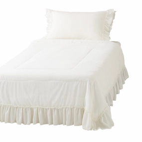 Fuwaro Cooling Futon Ruffle Single Whitebedding sets ,throw blankets 