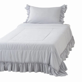 Fuwaro Cooling Quilt  Frill Double Greybedding sets ,throw blankets 