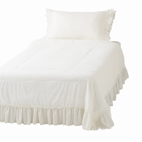 Fuwaro Cooling Quilt Frill Single Whitebedding sets ,throw blankets 