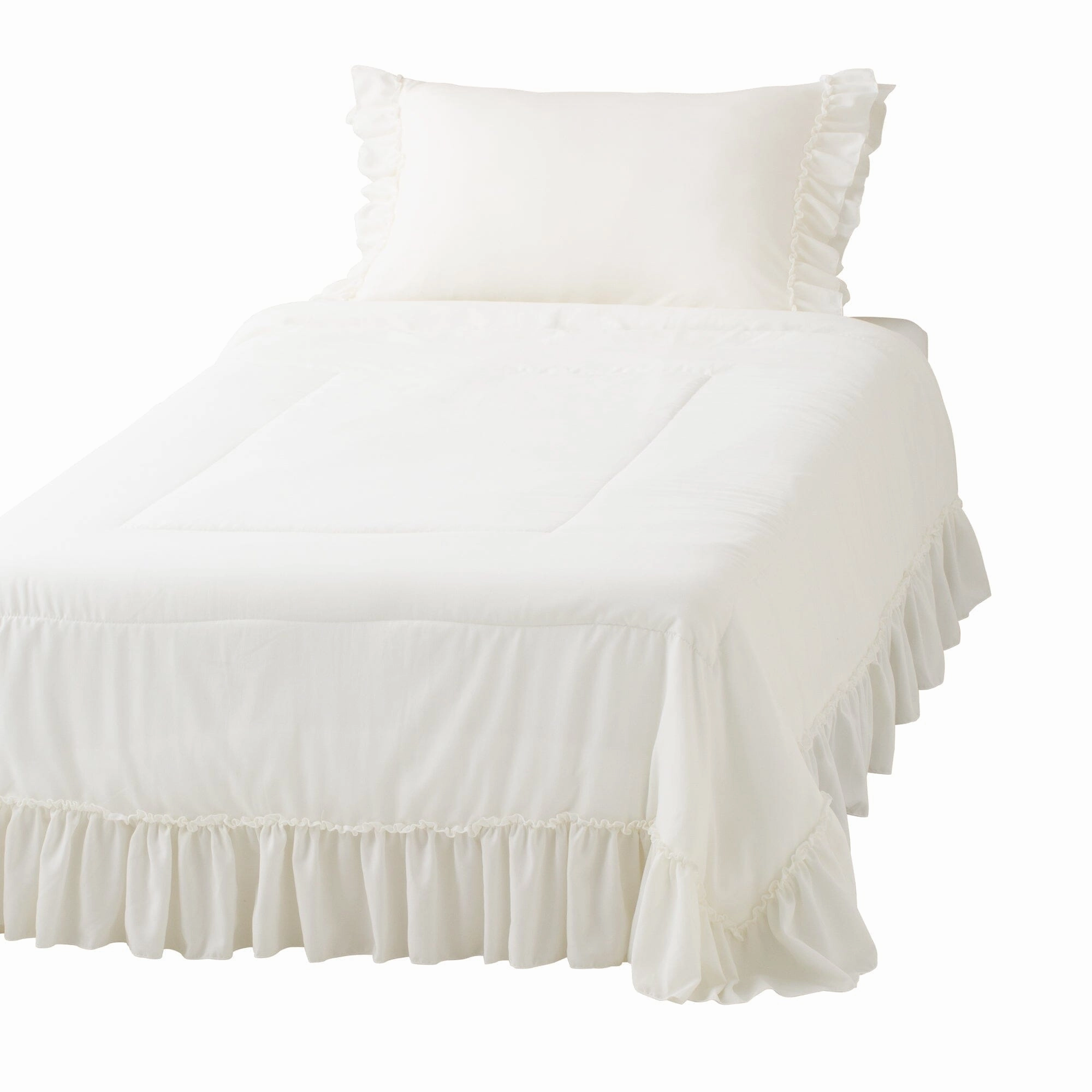 Fuwaro Cooling Quilt Frill Single Whitebedding sets ,throw blankets 