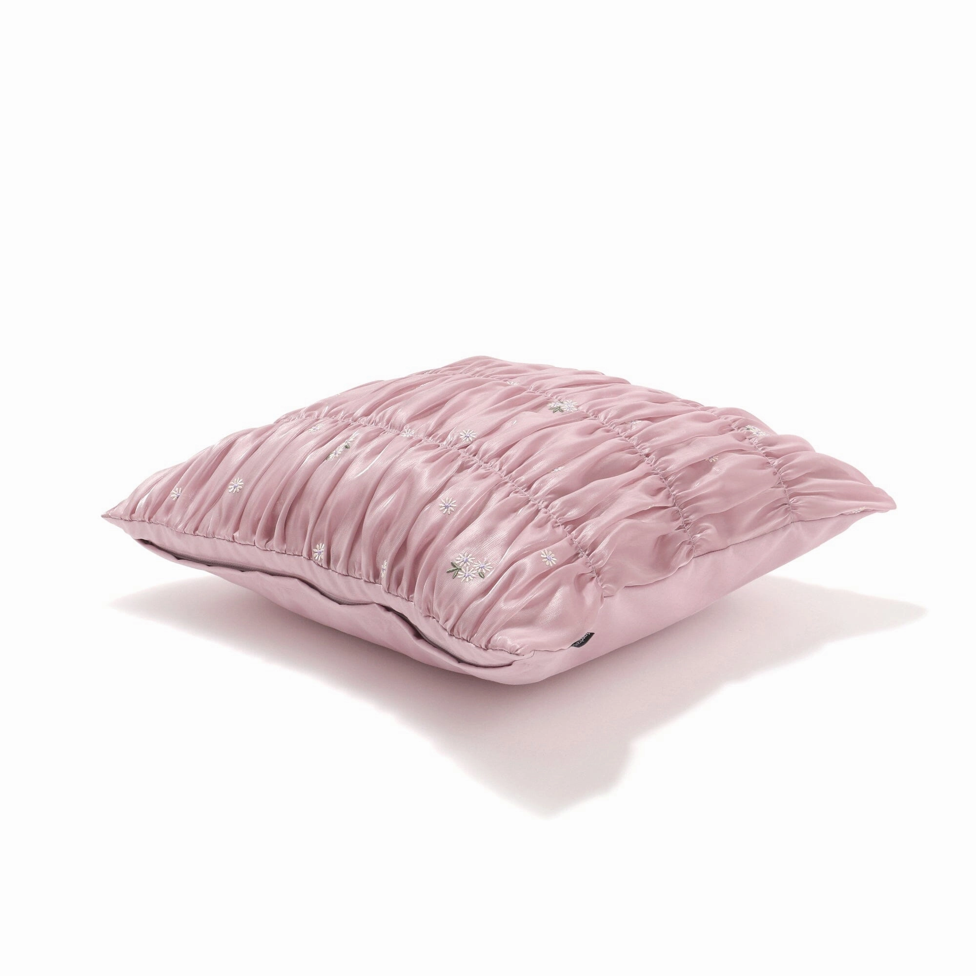 Gather Emb Flower Cushion Cover 450 X 450 Purple