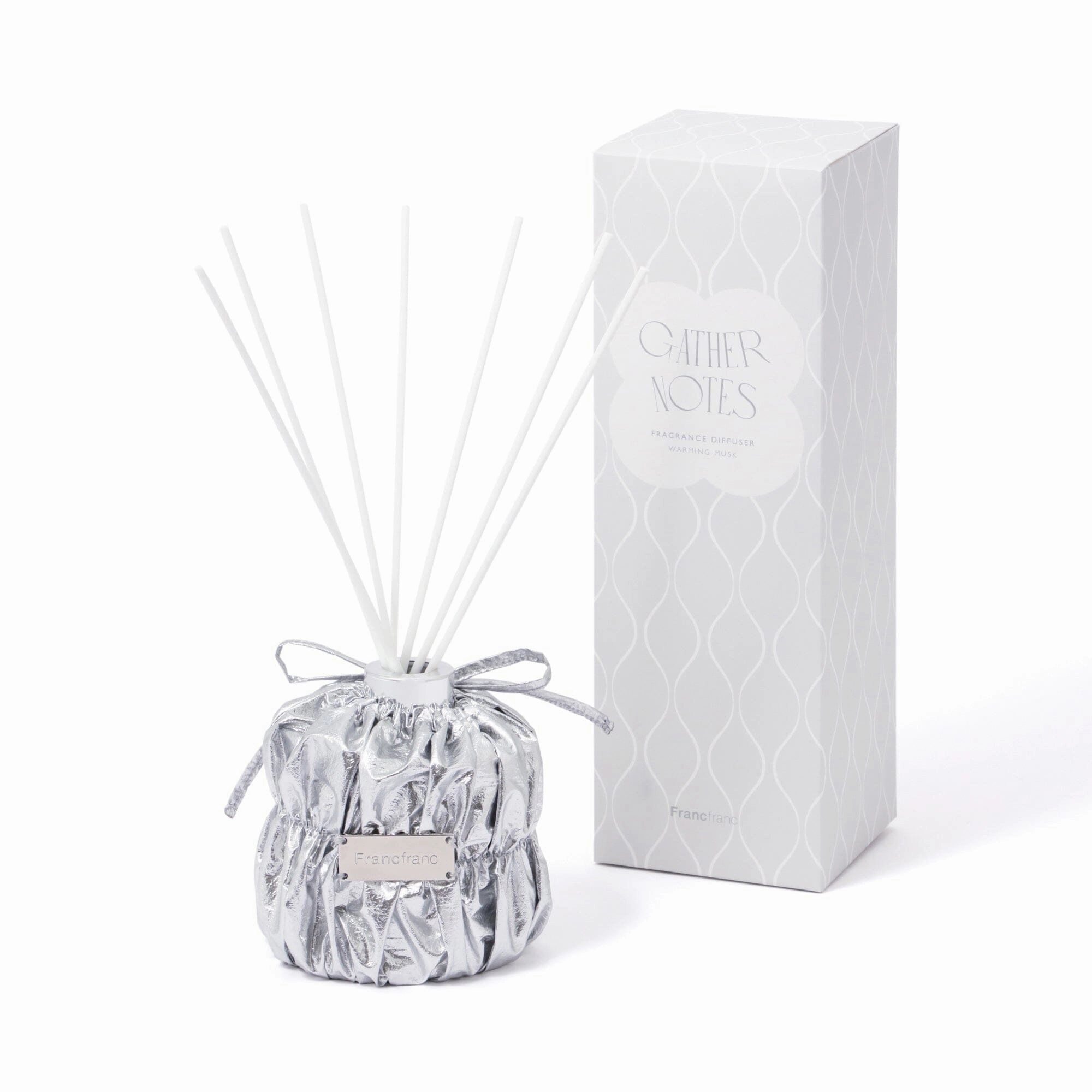 Gather Notes Fragrance Diffuser Silver (WARMING MUSK)decorative vase ,Modern Ceramic Vase for Home Decoration 