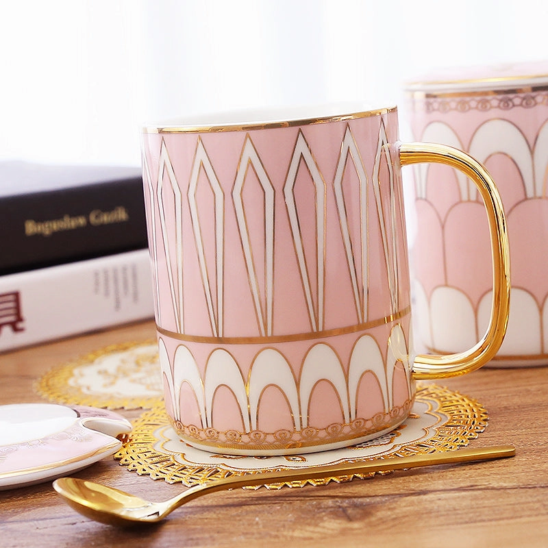 Gatsby Elegant Modern Coffee Mugs - With Gold Spoonmodern kitchen decor ,kitchen dinner set ,dinnerware 
