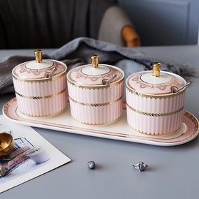 Gatsby Elegant Modern Condiment Jarsmodern kitchen decor ,kitchen dinner set ,dinnerware 