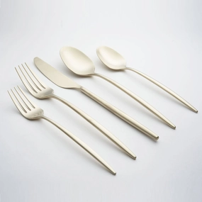Gaze Champagne Satin 20 Piece Flatware Seteco-friendly bamboo fiber tableware set 