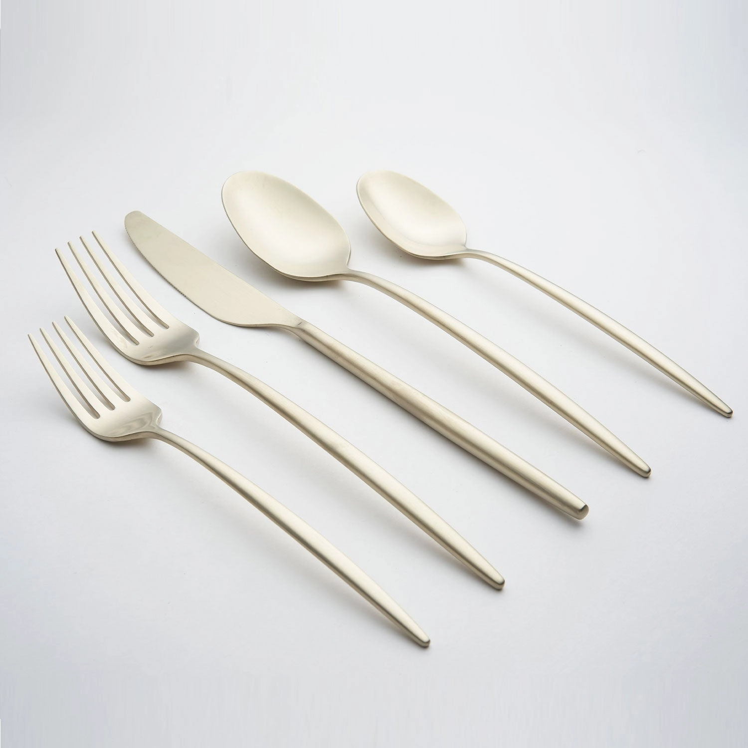 Gaze Champagne Satin 20 Piece Flatware Seteco-friendly bamboo fiber tableware set 