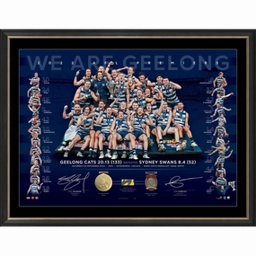 GEELONG - SELWOOD AND HAWKINS 2022 PREMIERS DUAL SIGNED LITHOGRAPHhandmade souvenirs