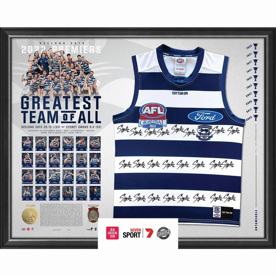 GEELONG CATS 2022 PREMIERS TEAM SIGNED GUERNSEYhandmade souvenirs
