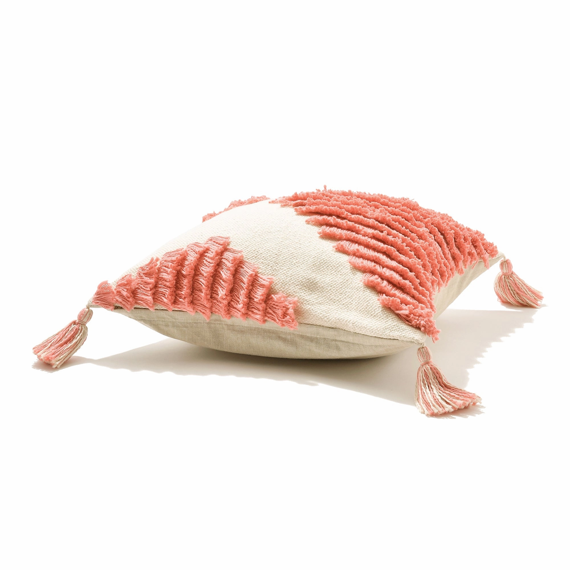 Geometric Tuft Cushion Cover 450 X 450 Natural X Orange