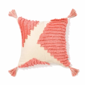 Geometric Tuft Cushion Cover 450 X 450 Natural X Orangebedding sets ,throw blankets 