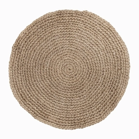Georgia Natural Brown Crochet Round Jute Rug *NO RETURNS UNLESS FAULTYmodern color block patchwork rug