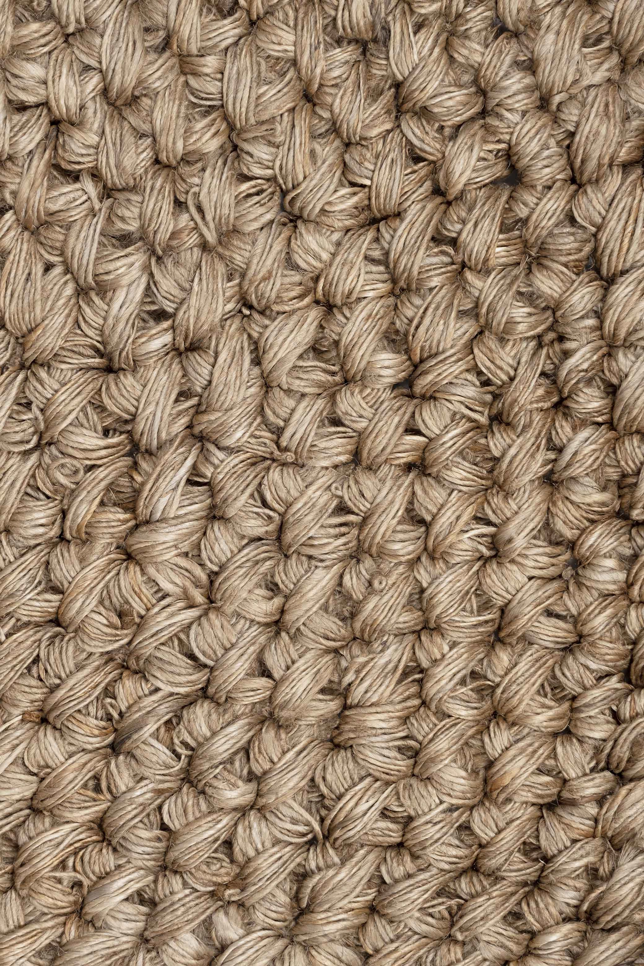 Georgia Natural Brown Crochet Round Jute Rug *NO RETURNS UNLESS FAULTY