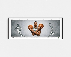 GIANNIS PANORAMIC COLLAGE PRINT SIGNED FRAMED WINGShandmade souvenirs