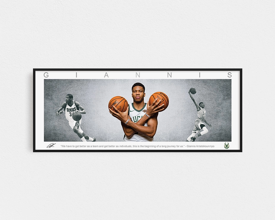 GIANNIS PANORAMIC COLLAGE PRINT SIGNED FRAMED WINGShandmade souvenirs