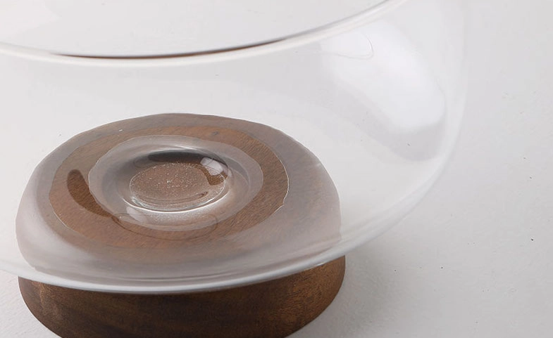 Glass and Wood Fruit Bowl