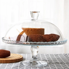 Glass Cake Dome and Standmodern kitchen decor ,kitchen dinner set ,dinnerware 