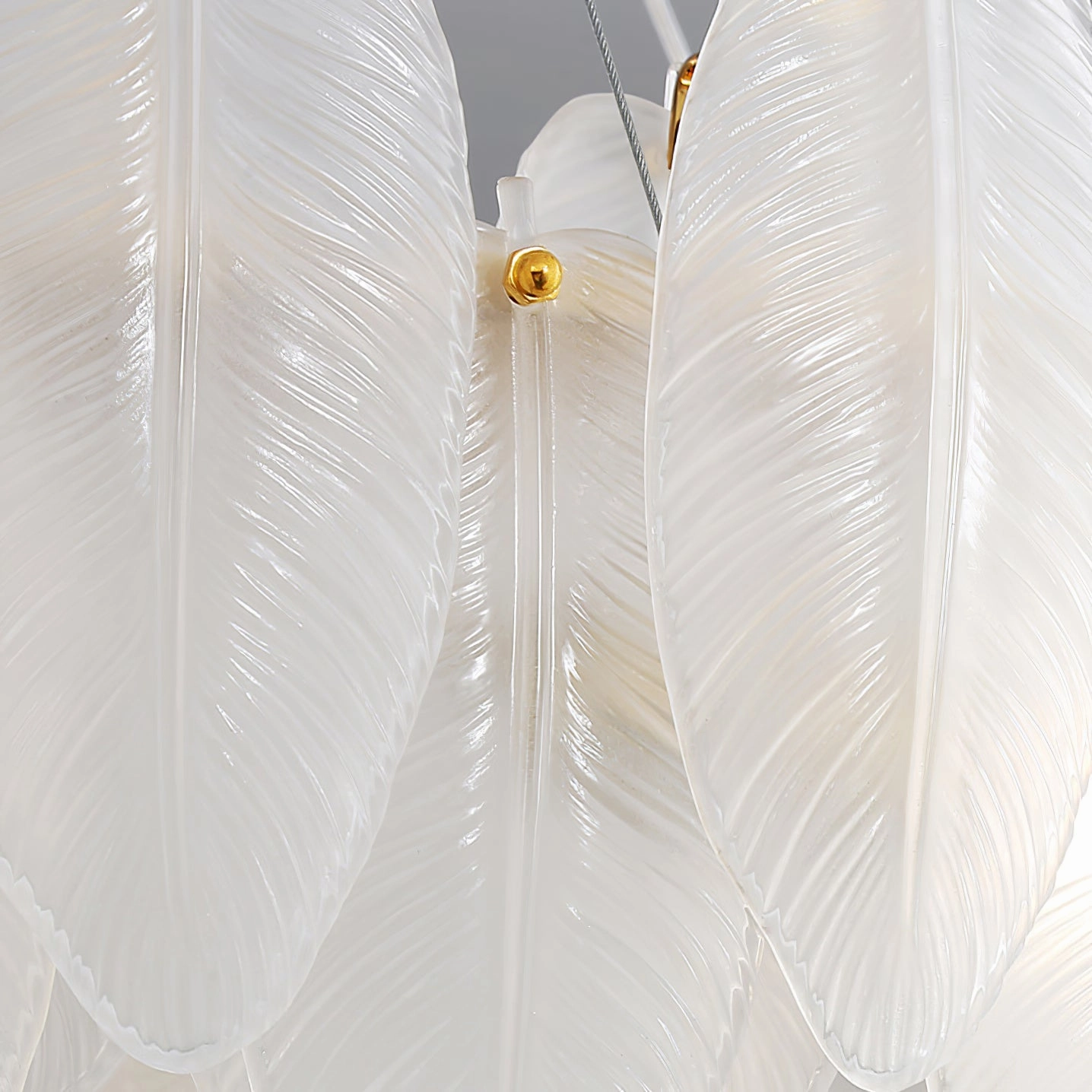 Glass Feather Chandelier