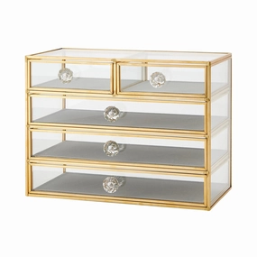 Glass Organizer Drawer 4Sdecorative storage box ,stackable storage box 